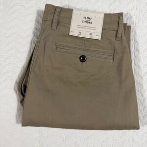 Flint and Tinder 365 Chino Pants Mens 31x32 Khaki Athletic Tapered Huckberry NWT